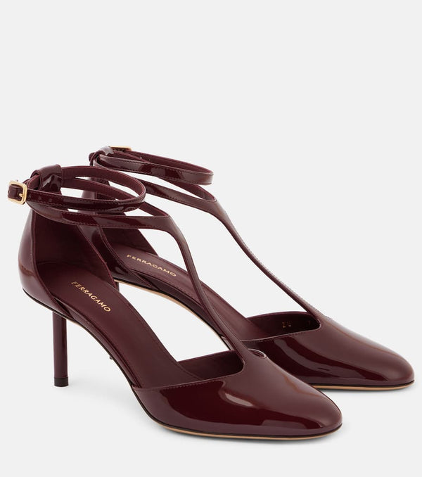 Ferragamo Lysandra 70 patent leather pumps