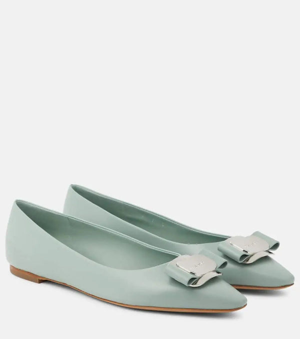 Ferragamo New Vara leather ballet flats | LYBSTORE