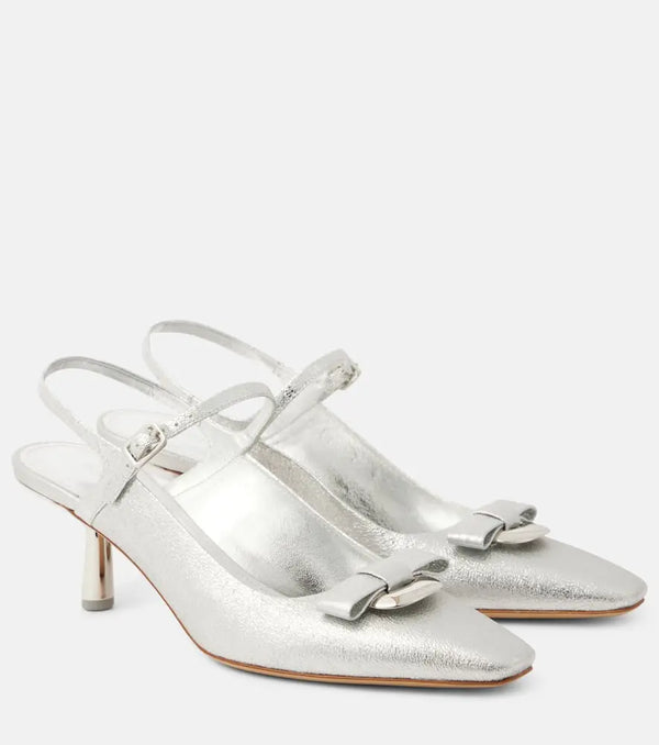 Ferragamo Ophelia 55 leather slingback pumps | LYBSTORE