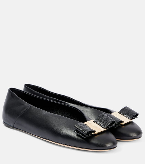 Ferragamo Vanna leather ballet flats