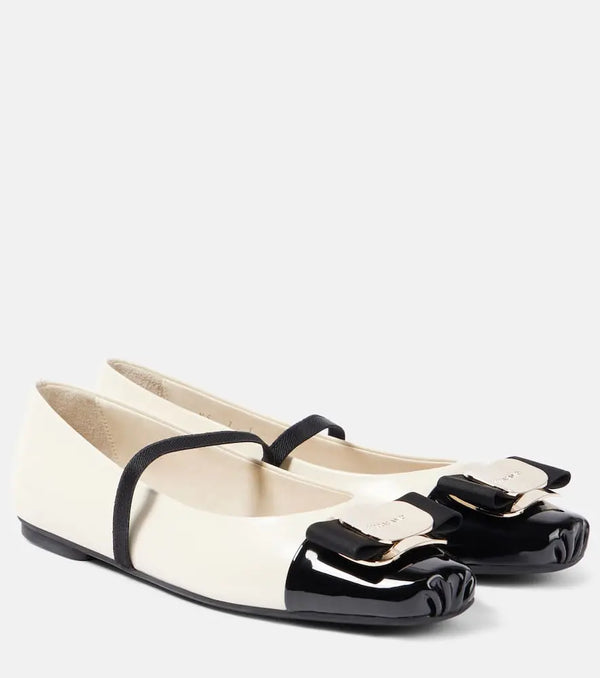 Ferragamo Zina leather ballet flats