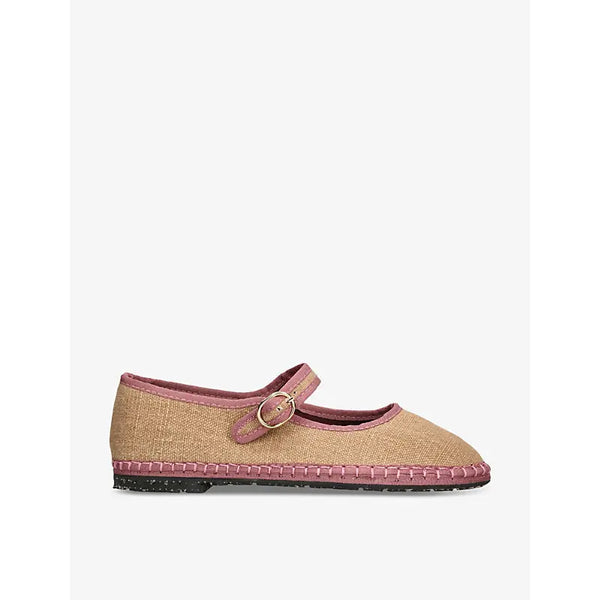 Flabelus Dora single-strap linen Mary Jane flats