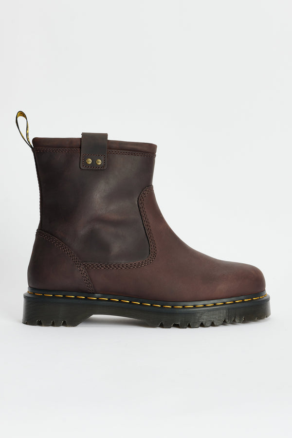 Dr Martens Anistone Lo Dark Brown Burnished Wax Pull Up