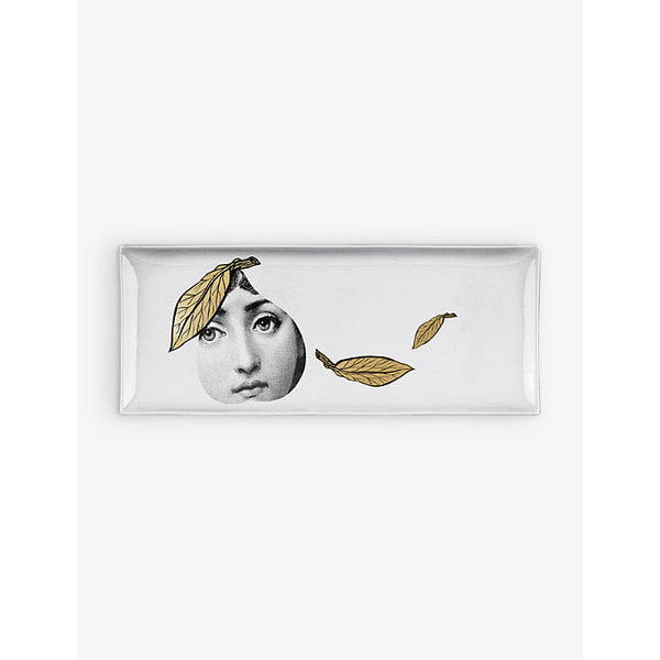 Fornasetti Variazioni N.24 screen-printed porcelain tray 14cm | LYBSTORE