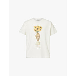 Mens Found Sunflower graphic-print relaxed-fit cotton-jersey T-shirt