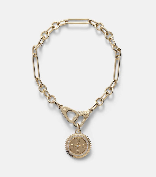 FoundRae Internal Compass 18kt gold bracelet with diamonds