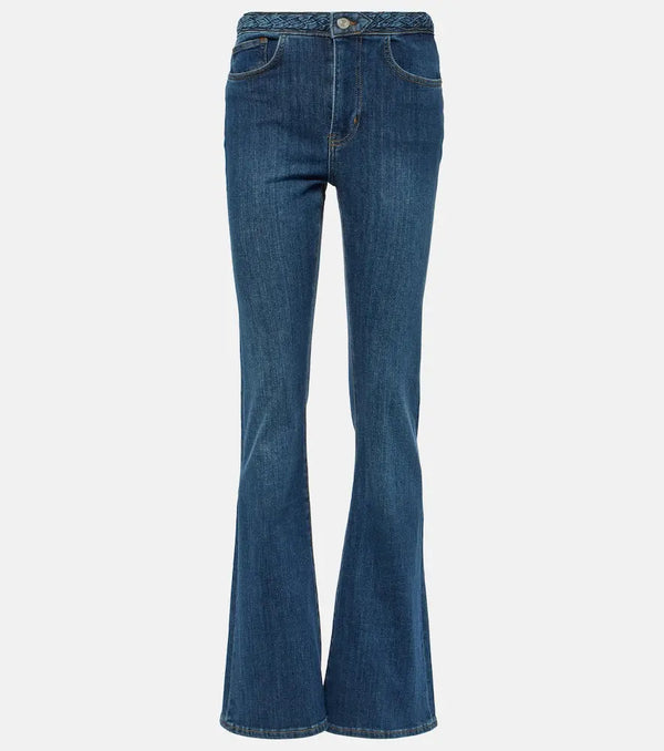 Frame Braided high-rise flared jeans | LYBSTORE