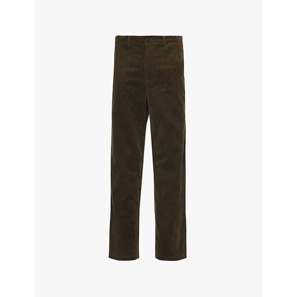 Frame Corduroy two-slip-pockets straight-leg high-rise stretch-woven blend trousers