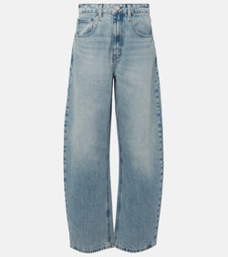 Frame High-rise barrel-leg jeans