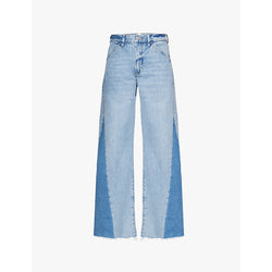 Frame Le Baggy contrast-panels wide-leg low-rise recycled-denim jeans