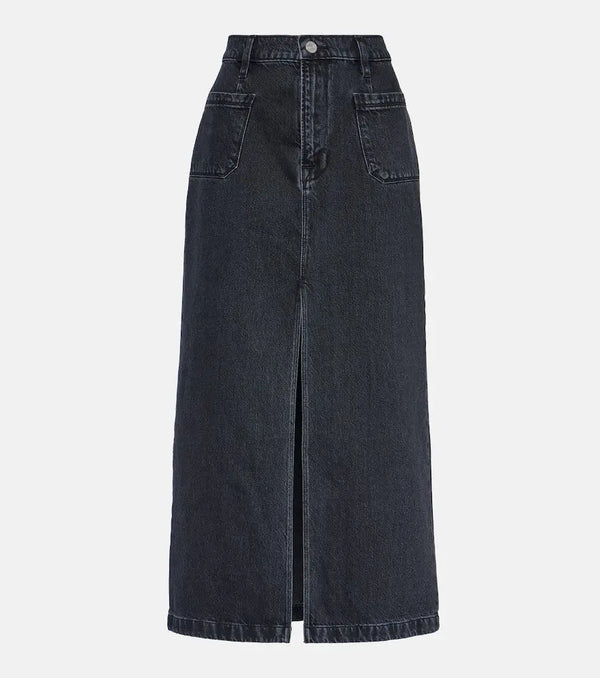 Frame Le Bardot denim midi skirt | LYBSTORE