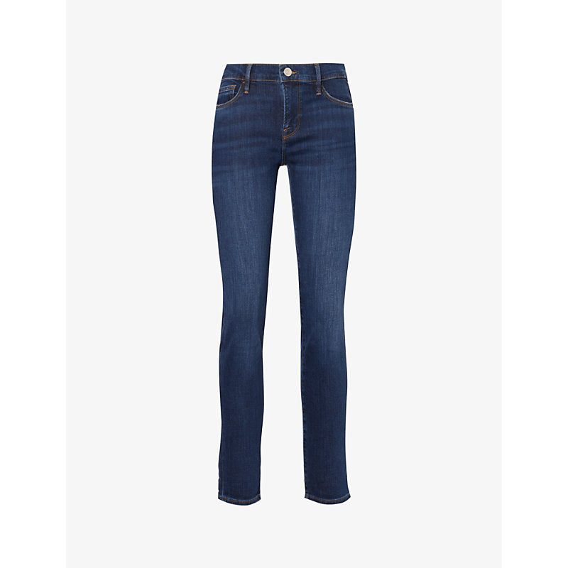 Frame Le Garcon straight-leg mid-rise stretch-denim jeans