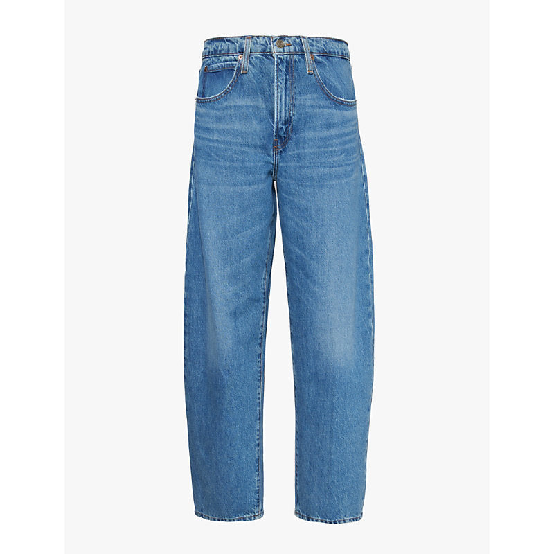 Frame Low Slung Barrel straight-leg high-rise recycled-denim jeans | LYBSTORE