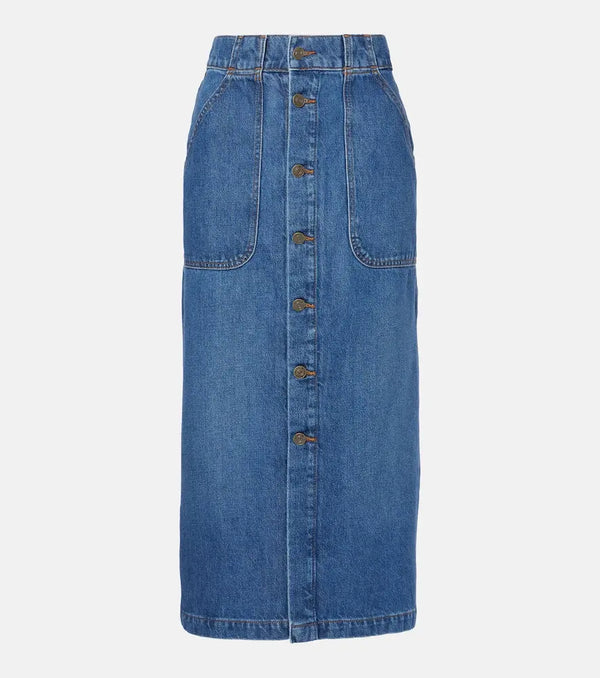 Frame Modern Pocket denim midi skirt | LYBSTORE