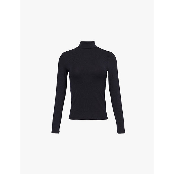 Womens Frame Ribbed turtleneck stretch-jersey top