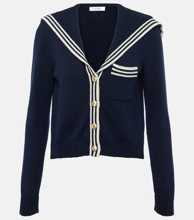 Frame Sailor cropped cotton-blend cardigan