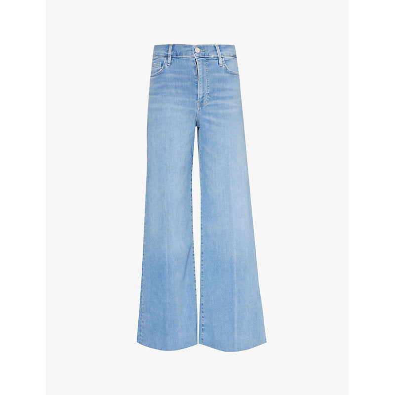 Frame Slim Palazzo raw-hem stretch-organic-denim blend jeans