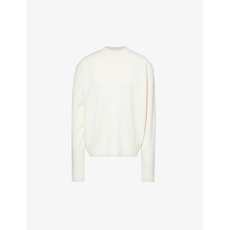  Frankie Shop Rafaela padded-shoulder wool and cashmere-blend knitted jumper