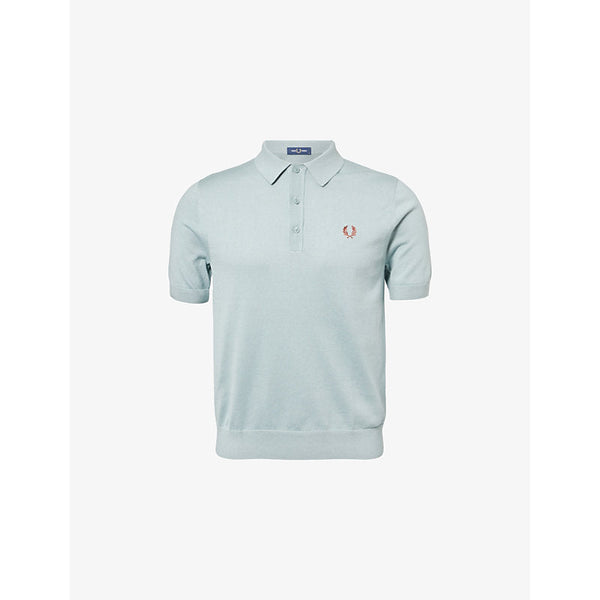 Fred Perry Brand-Embroidered Knitted Cotton Polo Shirt