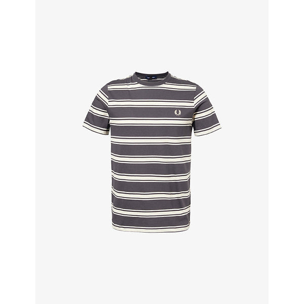 Fred Perry Brand-Embroidered Striped Cotton-Jersey T-Shirt