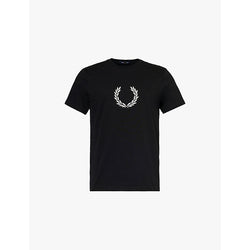 Fred Perry Brand-embroidery crew-neck regular-fit cotton-jersey T-shirt