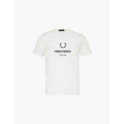 Fred Perry Brand-print crew-neck regular-fit cotton-jersey T-shirt