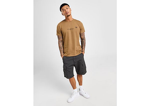 Fred Perry Emblem Offset Logo T-Shirt Brown