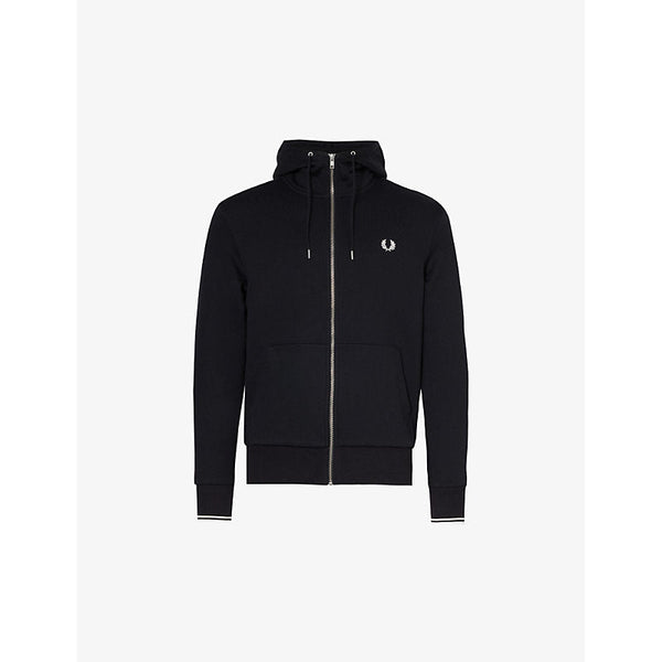  Fred Perry Logo-embroidered zip-up cotton-blend hoody