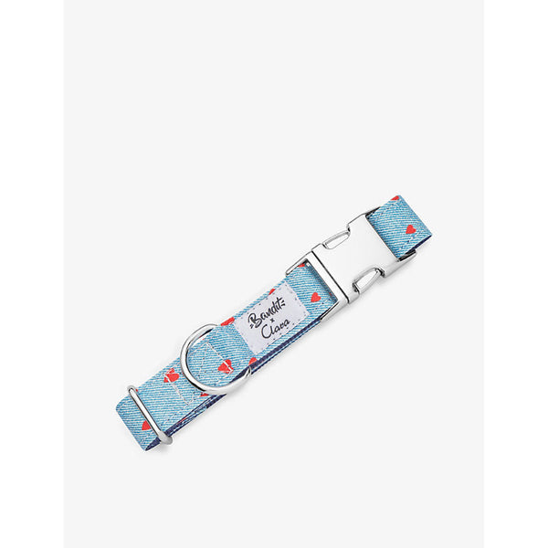 French Bandit Bandit x Clara heart-print woven dog collar | LYBSTORE