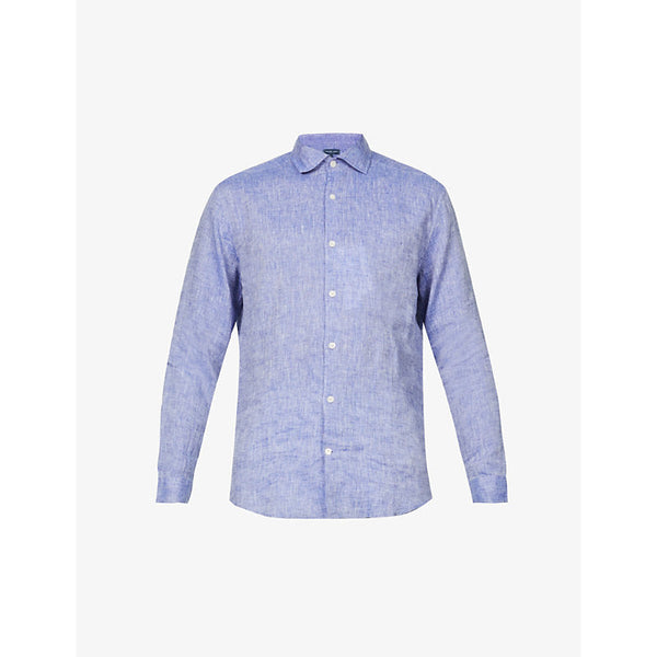 Frescobol Carioca Antonio regular-fit cutaway-collar linen shirt | LYBSTORE