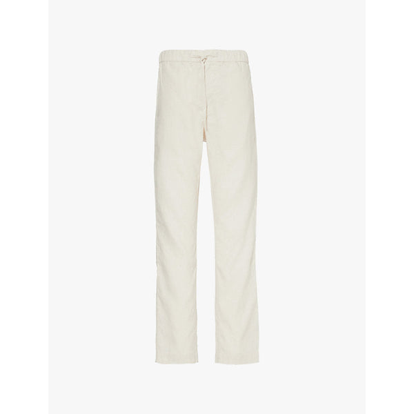 Mens Frescobol Carioca Oscar drawstring-waist straight-leg linen and cotton trousers