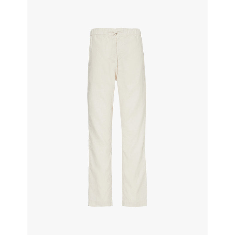 Frescobol Carioca Oscar drawstring-waist straight-leg linen and cotton trousers