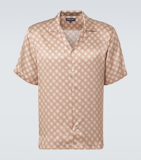 Frescobol Carioca Roberto printed silk bowling shirt