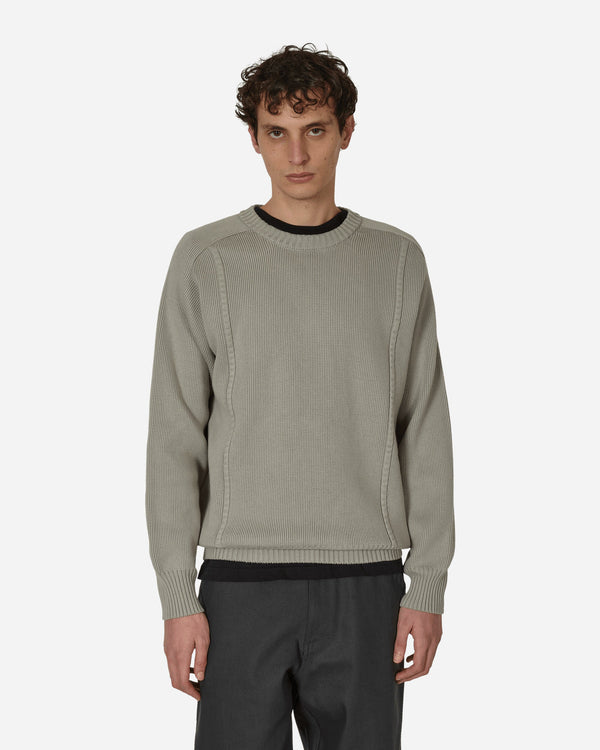 GR10K Embossed Crewneck Knit Sweater Pale Grey