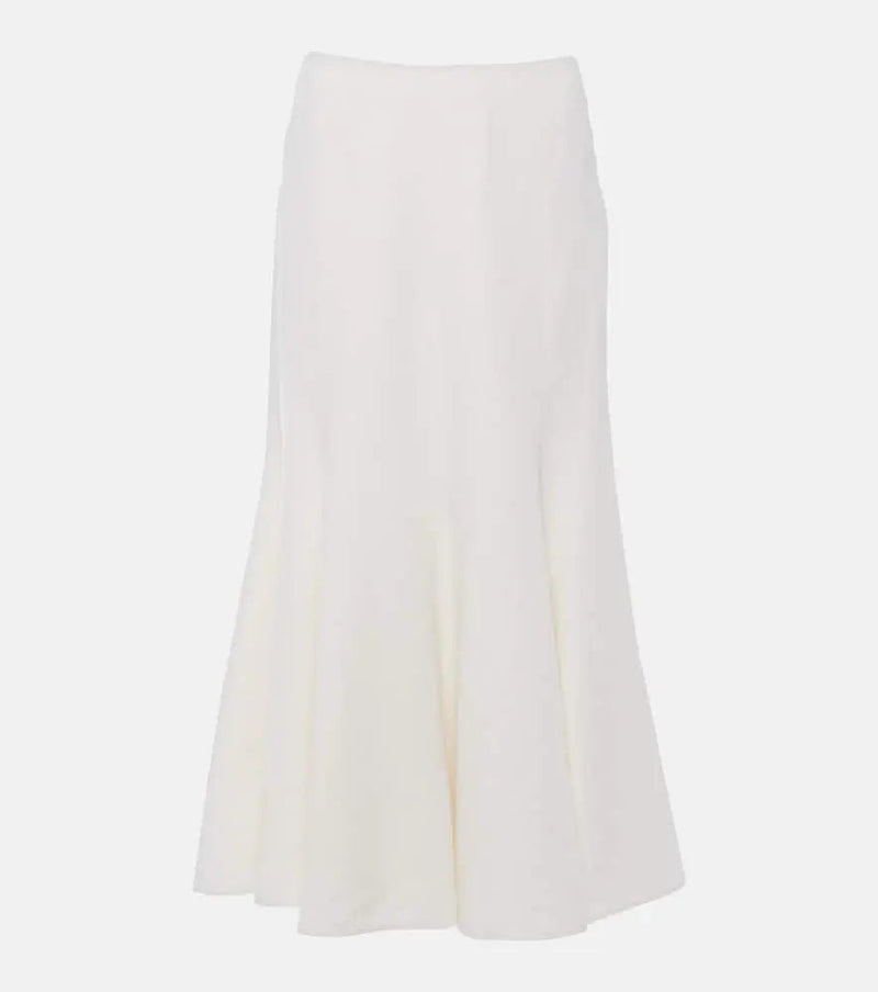 Gabriela Hearst Amy linen, wool and silk midi skirt