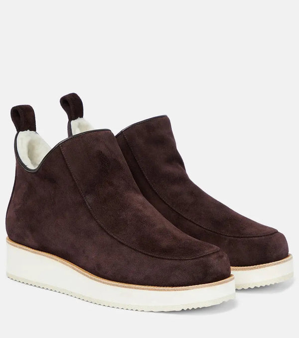 Gabriela Hearst Harry shearling-lined suede ankle boots | LYBSTORE