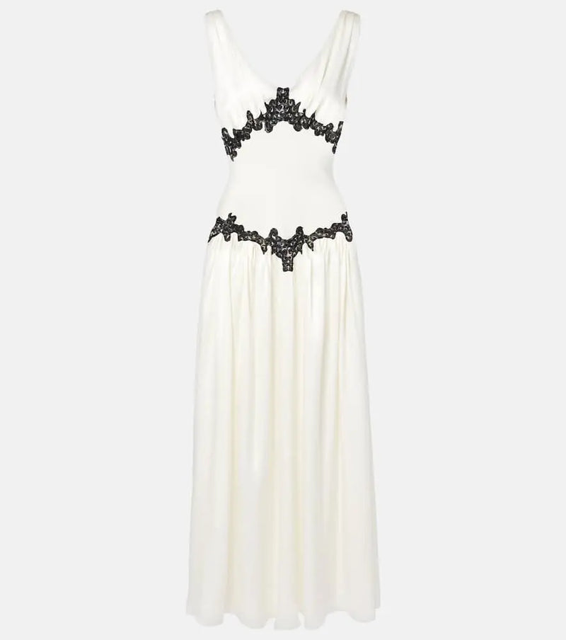 Gabriela Hearst Highland embroidered silk gown | LYBSTORE