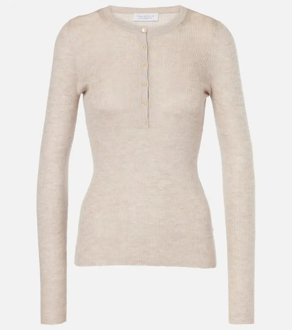 Gabriela Hearst Julian cashmere and silk Henley shirt