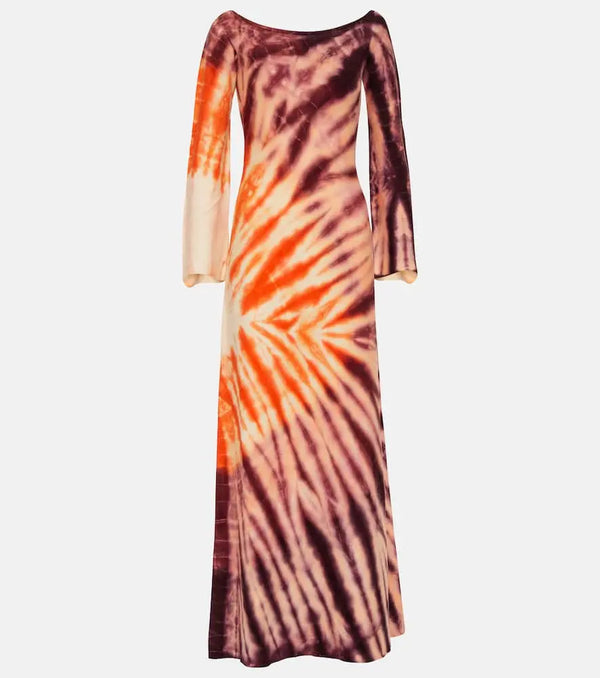 Gabriela Hearst Kells tie-dye off-shoulder maxi dress | LYBSTORE