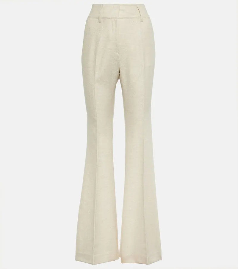 Gabriela Hearst Rhein high-rise wool and silk flared pants