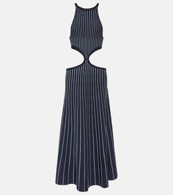 Gabriela Hearst Tam striped cutout wool and silk maxi dress | LYBSTORE