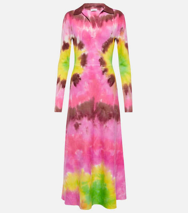 Gabriela Hearst Tie-dye cashmere and silk midi dress