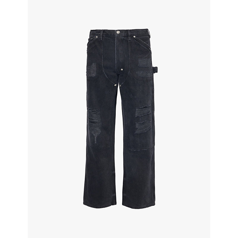 Mens Gallery Dept Branko Carpenter distressed straight-leg relaxed-fit denim trousers