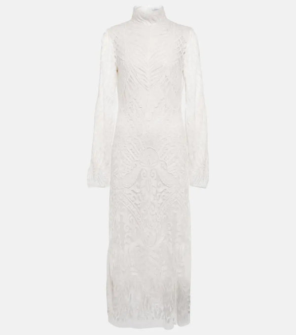 Galvan Bridal Borghese backless lace midi dress | LYBSTORE