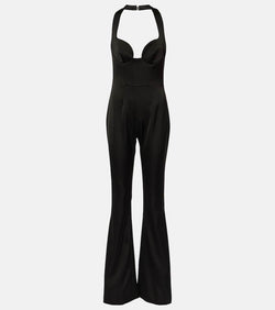 Galvan Flared halterneck jumpsuit