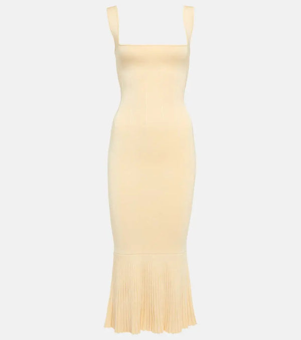 Galvan Fluted jersey midi dress | LYBSTORE