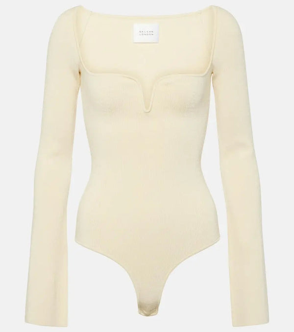 Galvan Gaia ribbed-knit bodysuit | LYBSTORE