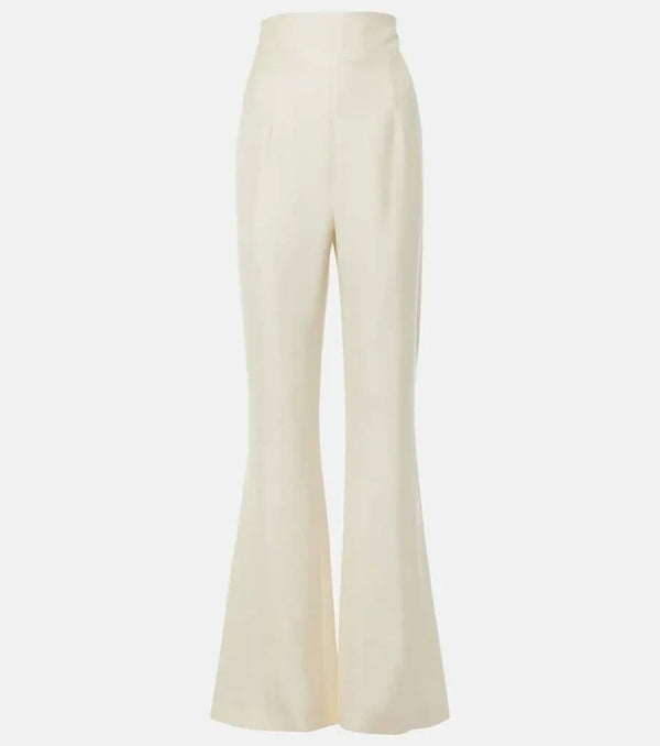 Galvan High-rise satin flared pants | LYBSTORE