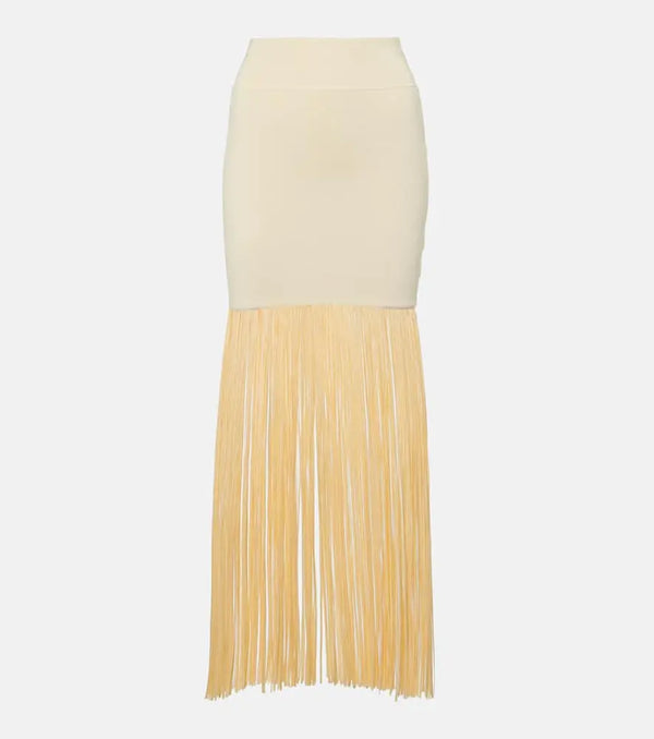 Galvan Nyx fringed midi skirt | LYBSTORE