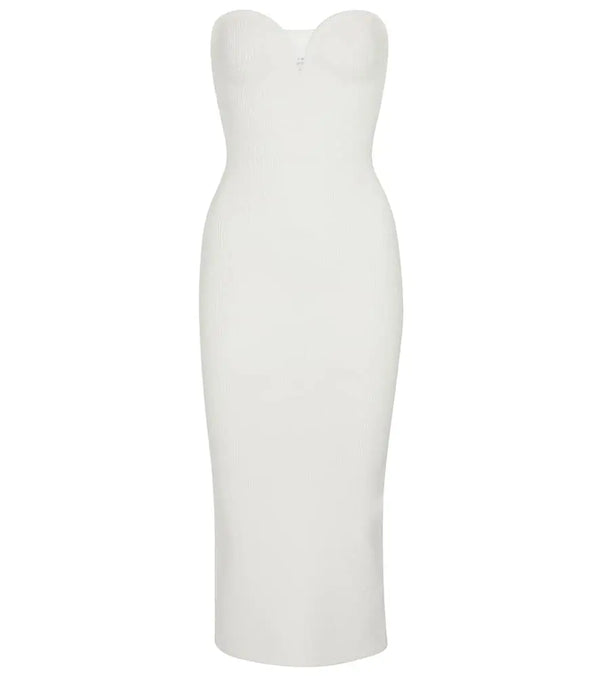 Galvan Thalia strapless midi dress | LYBSTORE